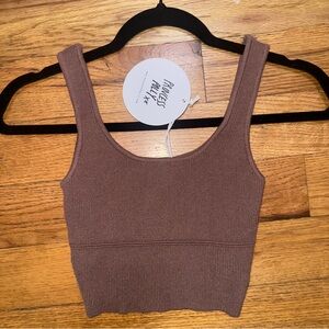 NWT brown Knit Crop Top